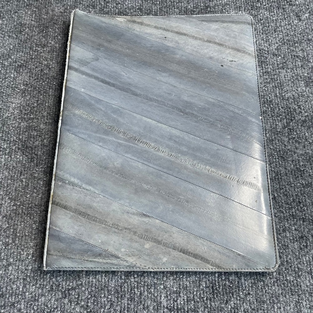Vintage Gray Genuine Eel Skin Portfolio Document Folder Executive Organizer